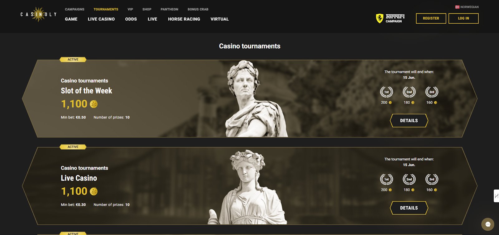 Casinoly Casino Tournaments