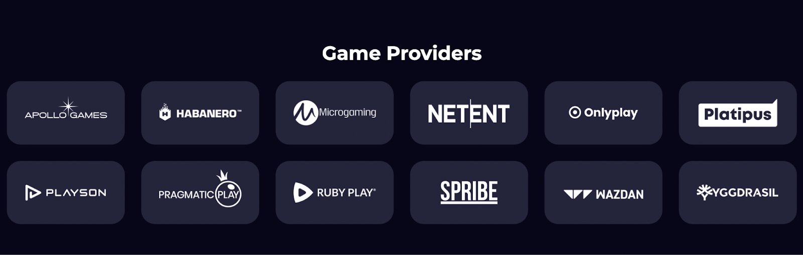 Gxmble Game Providers