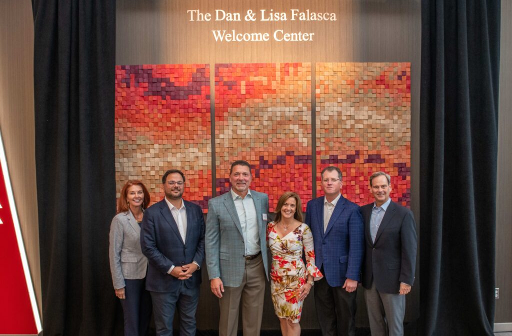 Naming Ceremony participants on June 16, 2025, pictured from left to right: Lisa Morina, Dr. Anthony Mazzarelli, Dan and Lisa Falasca, Kevin O’Dowd and Philip Norcross.