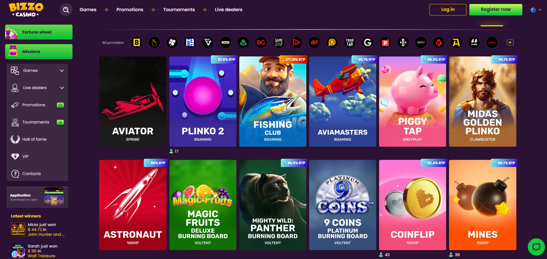 National Casino Interface and Features