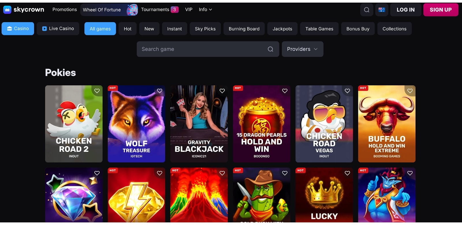 Skycrown Pokies at Neospin Casino